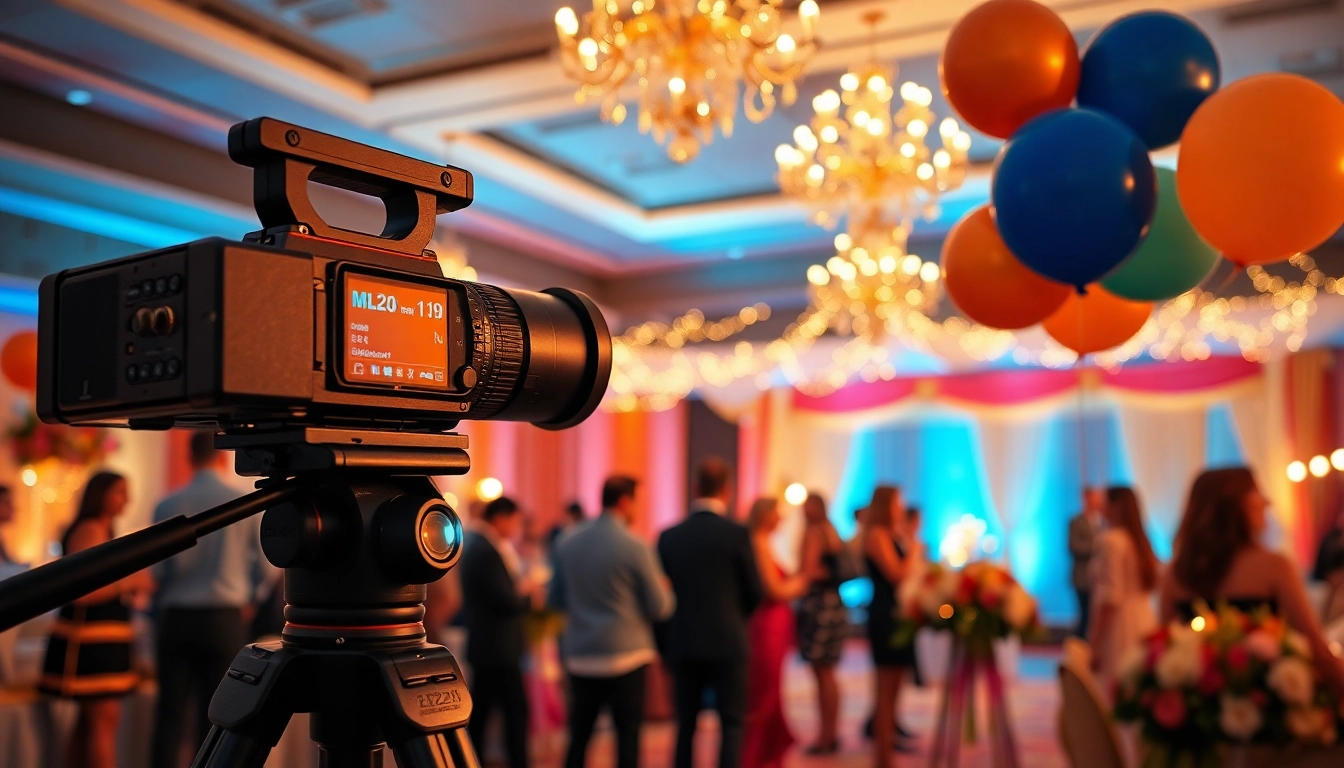 Captivating event videography capturing moments at a beautifully decorated venue.