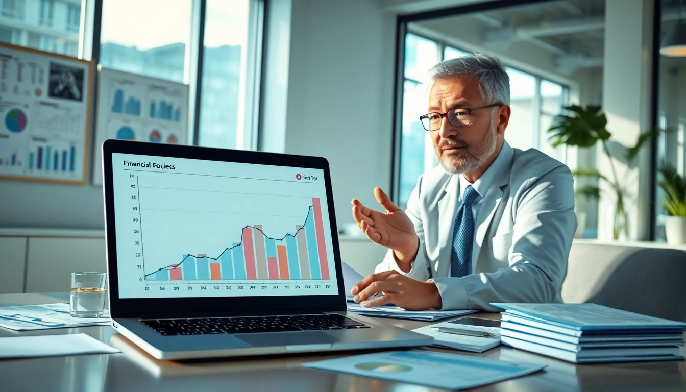 카드 현금화 관련 정보를 제공하는 전문가와 현대적인 사무실 배경