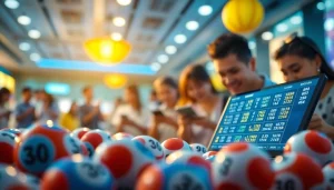 Toto togel resmi, konsep permainan lotere online dengan bola lotre berwarna cerah