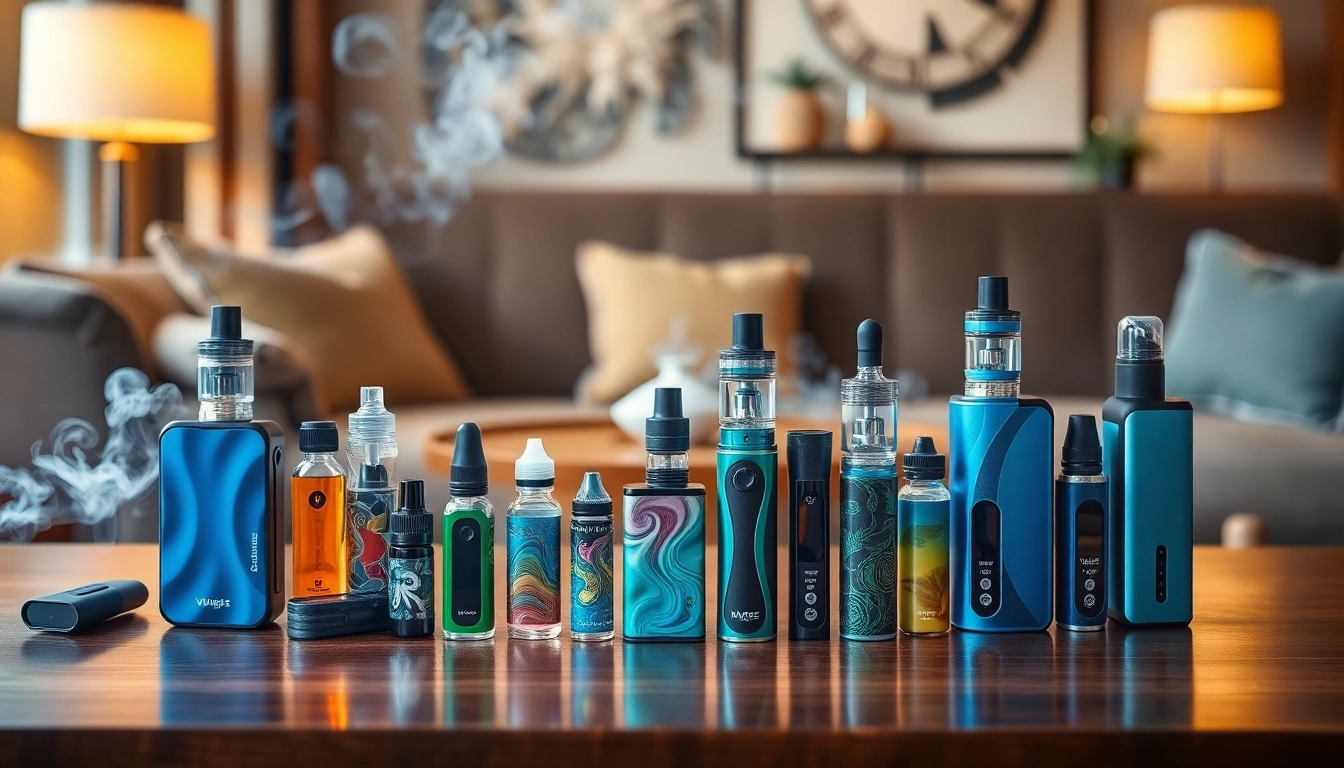 Vape ohne nikotin Produkte in einer stilvollen Lounge präsentiert, unterstreicht die Vielfalt und Entspannung.