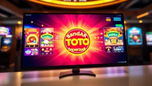 Menampilkan bandar toto terpercaya dengan antarmuka modern dan grafik digital menarik.