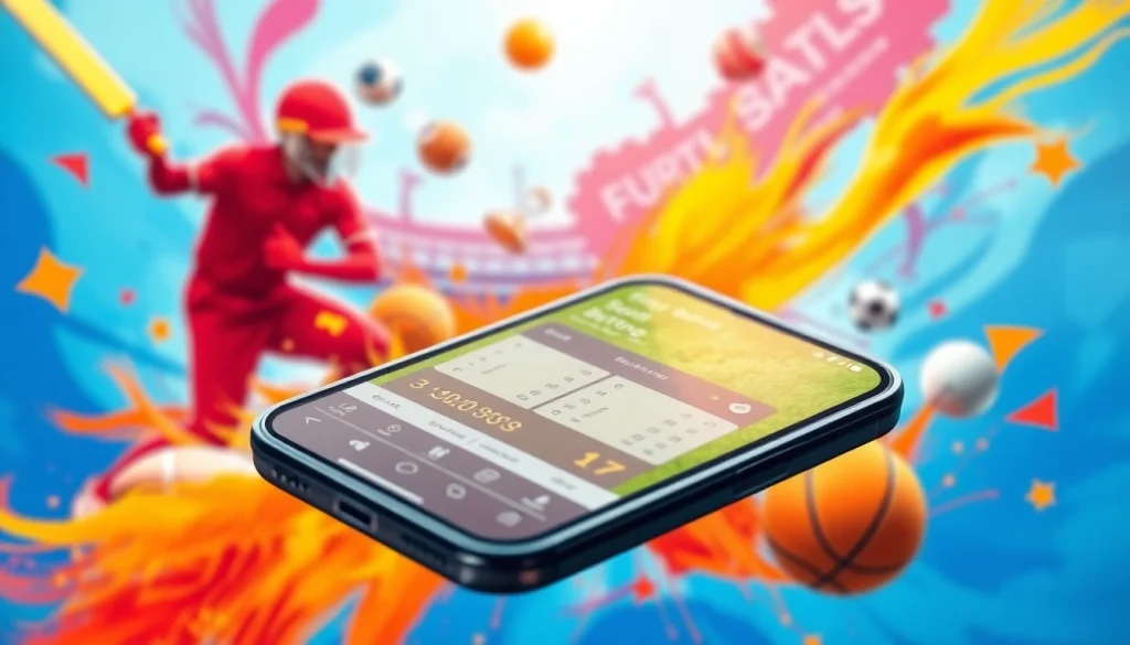Engaging visual of the best sports betting apps India showcasing vibrant sports elements and a smartphone interface.