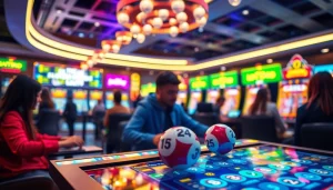 Menggambarkan pemain yang terlibat dalam togel online resmi dengan antarmuka permainan yang dinamis.