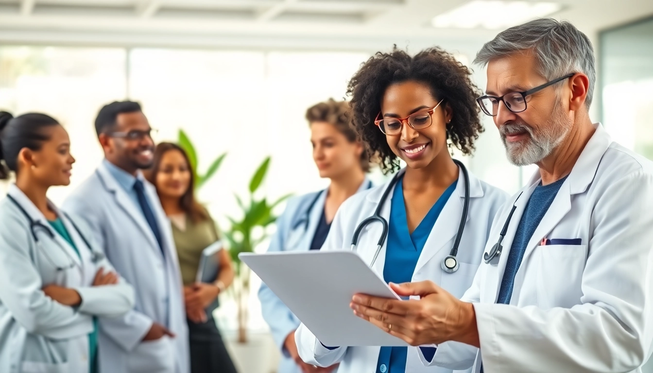 Engaging discussion about health between a physician and patient in a welcoming clinic.