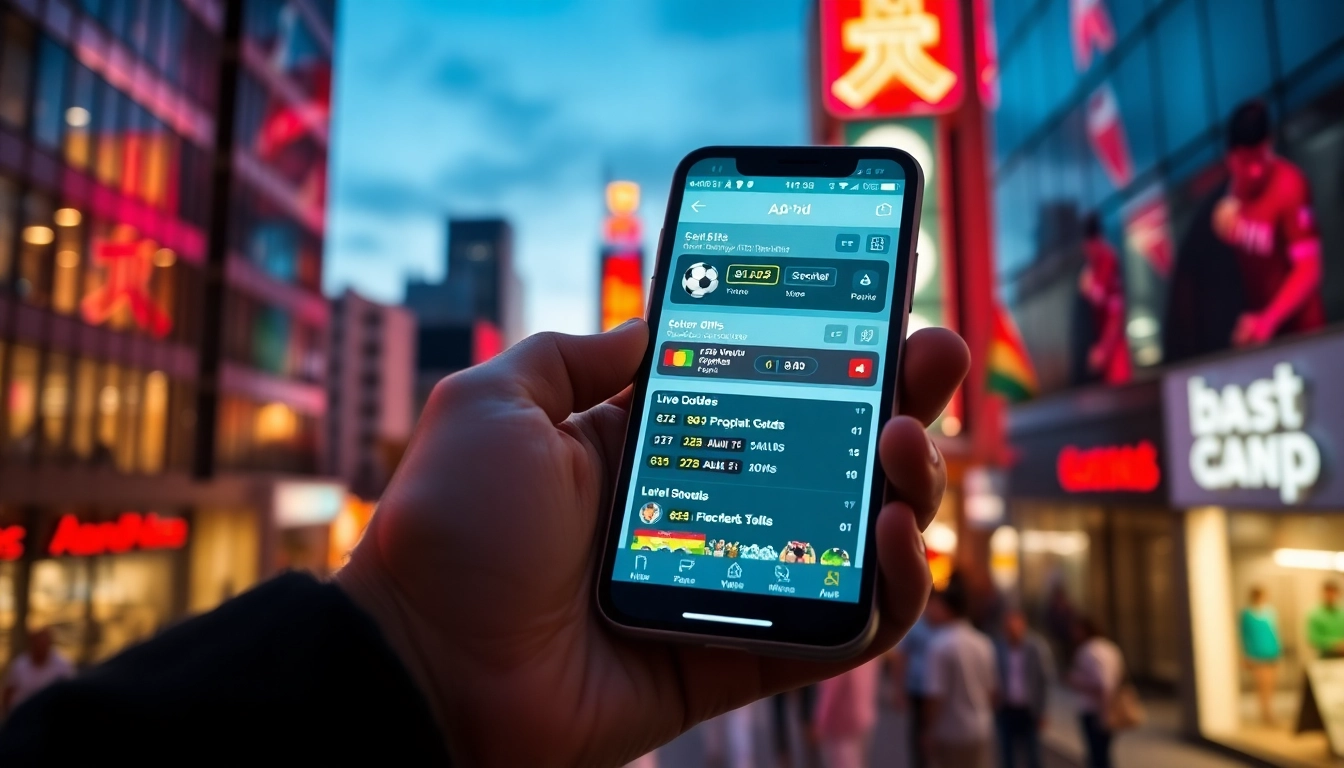 Explore the best sports betting apps India showcasing a vibrant urban setting with dynamic betting options.