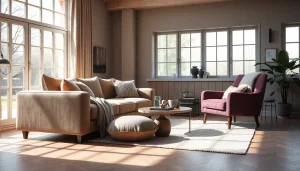 Ervaar de veelzijdigheid van skai leer in een stijlvolle woonkamer met moderne meubels.