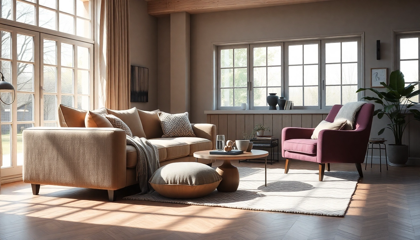 Ervaar de veelzijdigheid van skai leer in een stijlvolle woonkamer met moderne meubels.