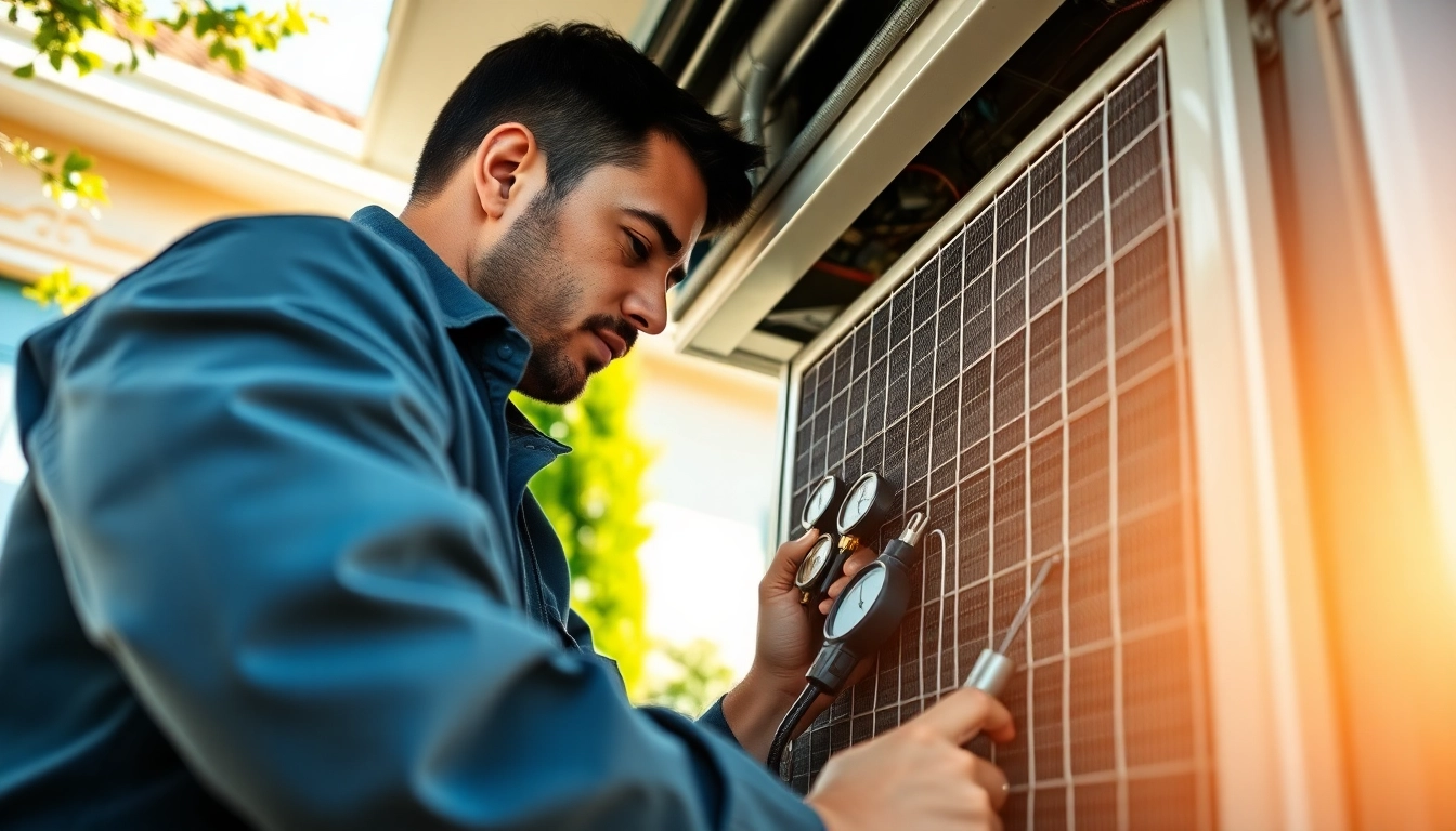 AC repair Glendale AZ technician fixing an air conditioning unit in a home setting.