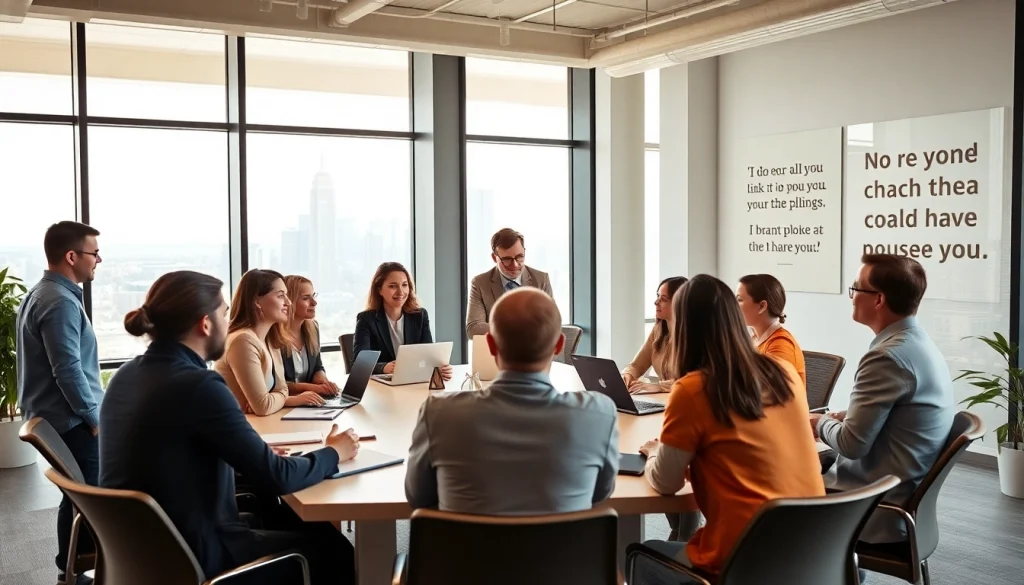 Engaged clients participating in a professional business coaching service session.
