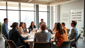 Engaged clients participating in a professional business coaching service session.