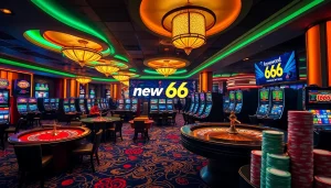 Experience excitement at new 66 casino with vibrant tables, players, and thrilling gameplay.