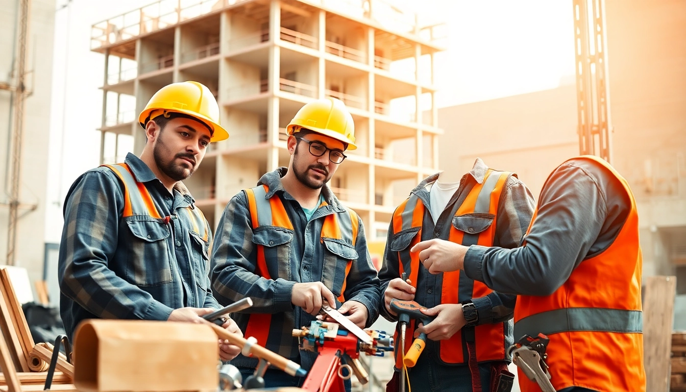 Electrician apprenticeship hawaii showcases apprentices collaborating on a construction site.