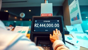 Person celebrating successful withdrawal of Rp 2.424.000,00 at BOX138, showcasing modern finance.