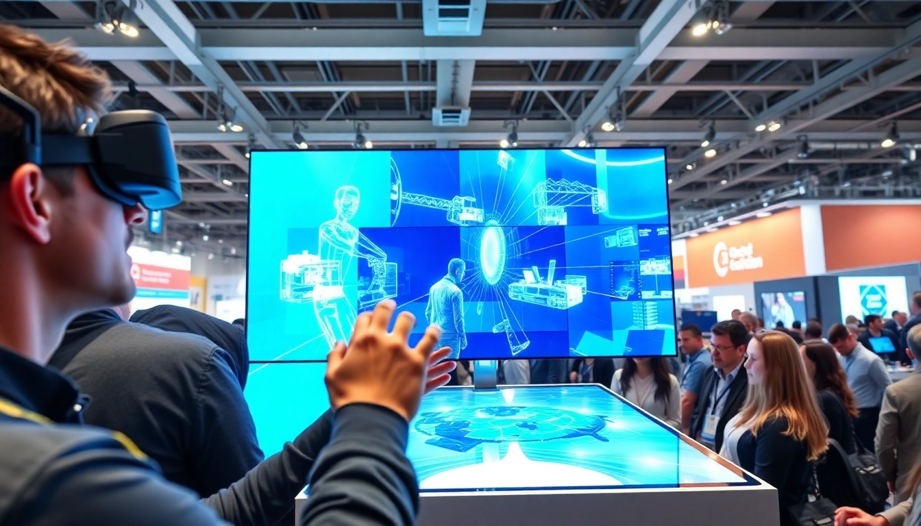 Engaging AR trigger demonstration at a tech conference showcasing innovation and interaction.