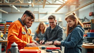 Students engaged at a Trade School knoxville Tn showcase practical skills in hands-on training.