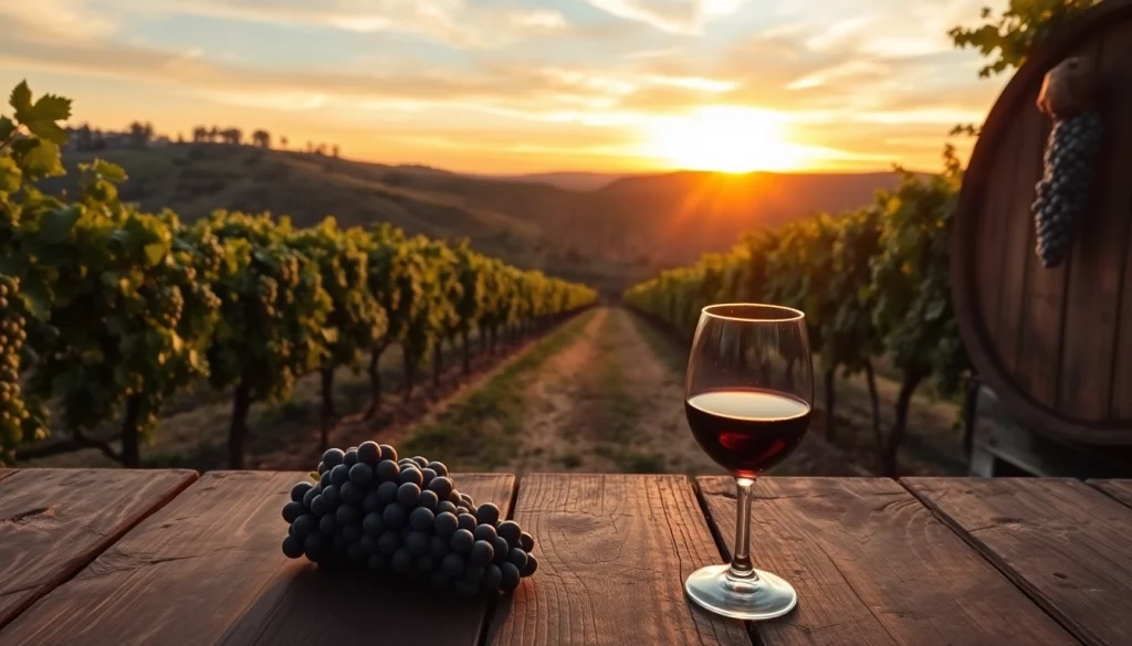Enjoy scenic clarksburg wineries with picturesque vineyards at sunset.