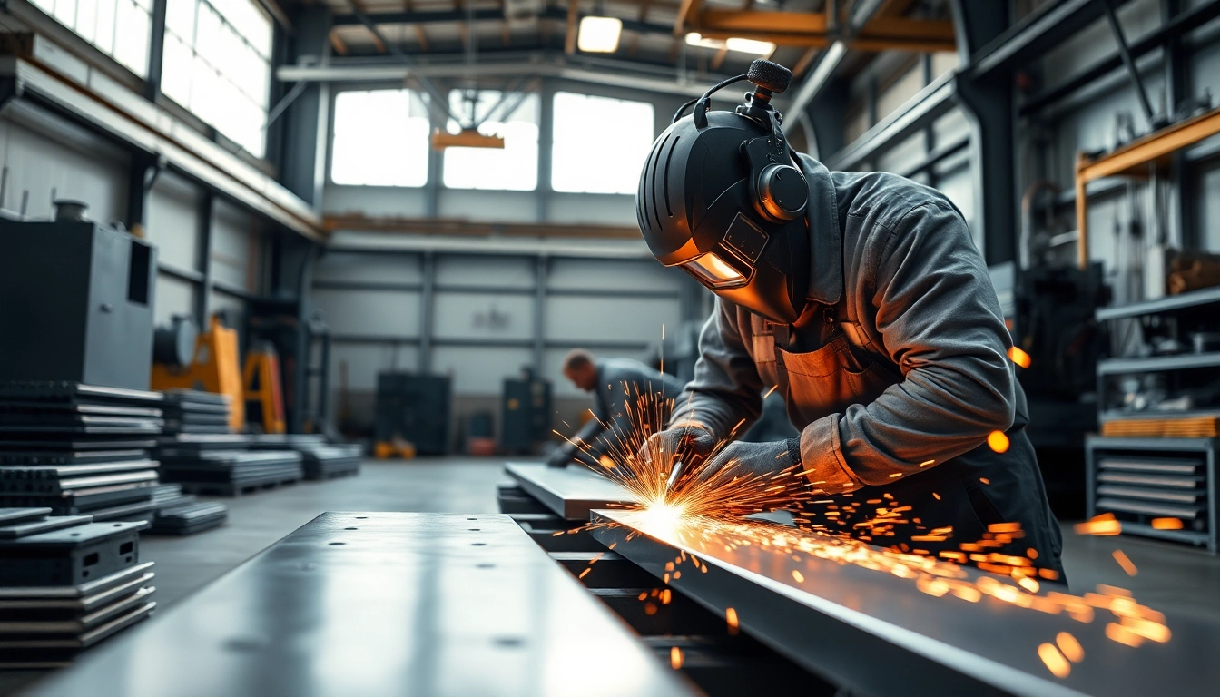 Experience skilled craftsmanship in a steel fabrication shop with advanced machinery.