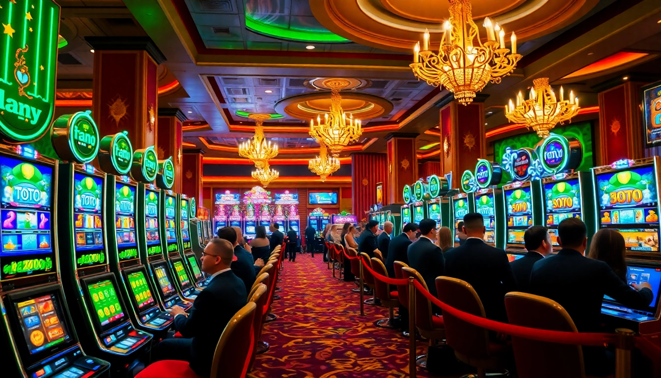 Nikmati aksi mendebarkan pada mesin Toto Slot dalam suasana kasino yang hidup.