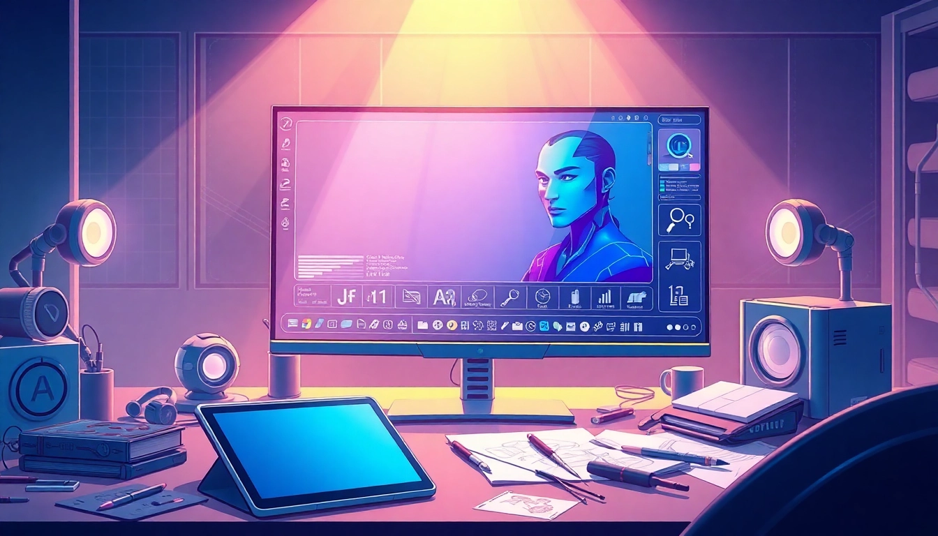 AI NSFW image generation tool in a modern digital workspace with vibrant colors.
