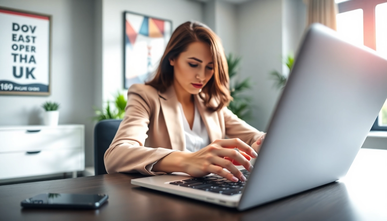 Complete the eta uk application form with confidence in a bright office.