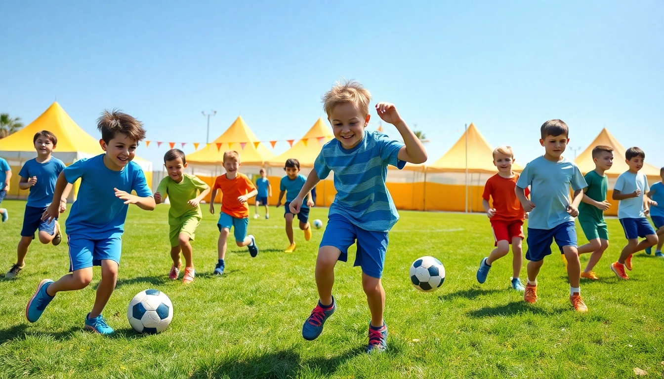 Engaging scene of boys participating in Multi Sports Camps for Boys showcasing teamwork and physical activities.