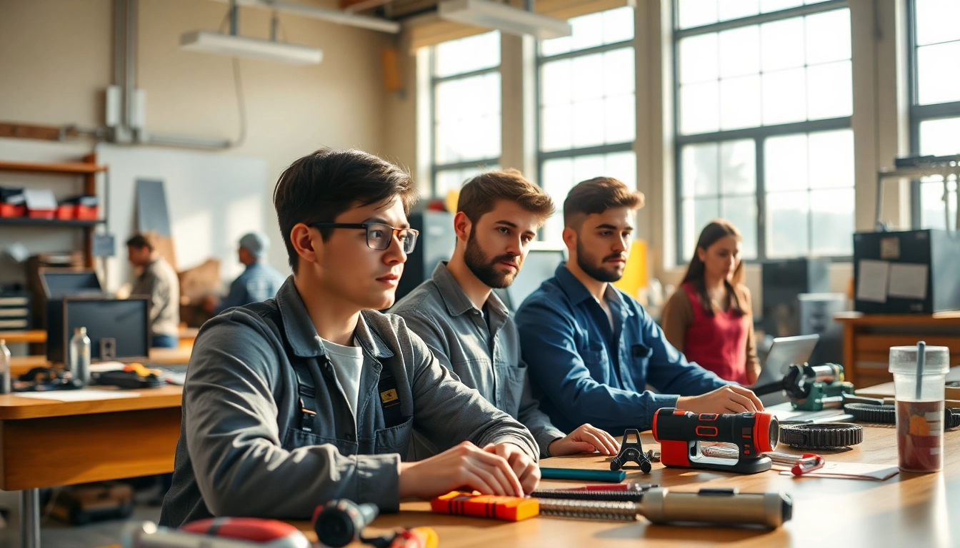 Students learning at a trade school in Tennessee, showcasing hands-on training.