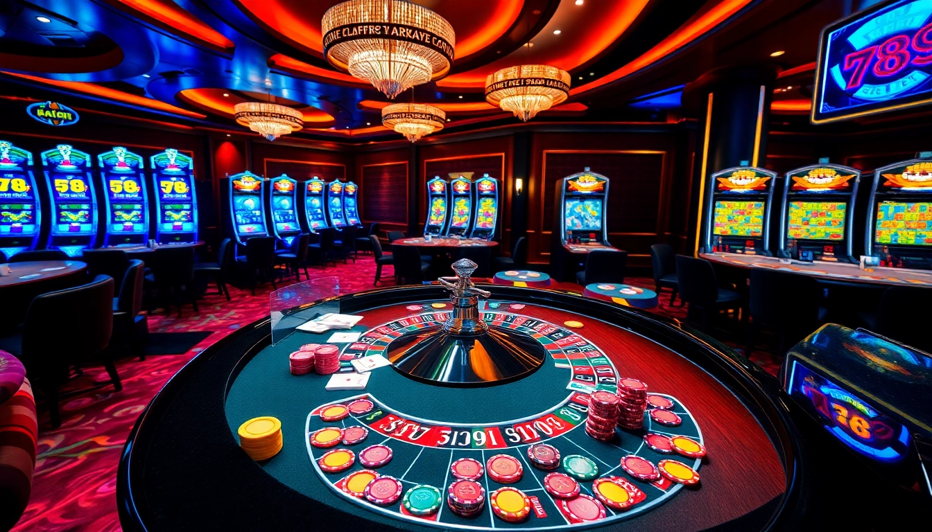 Experience excitement at 789 club with vibrant casino tables and lively slot machines.
