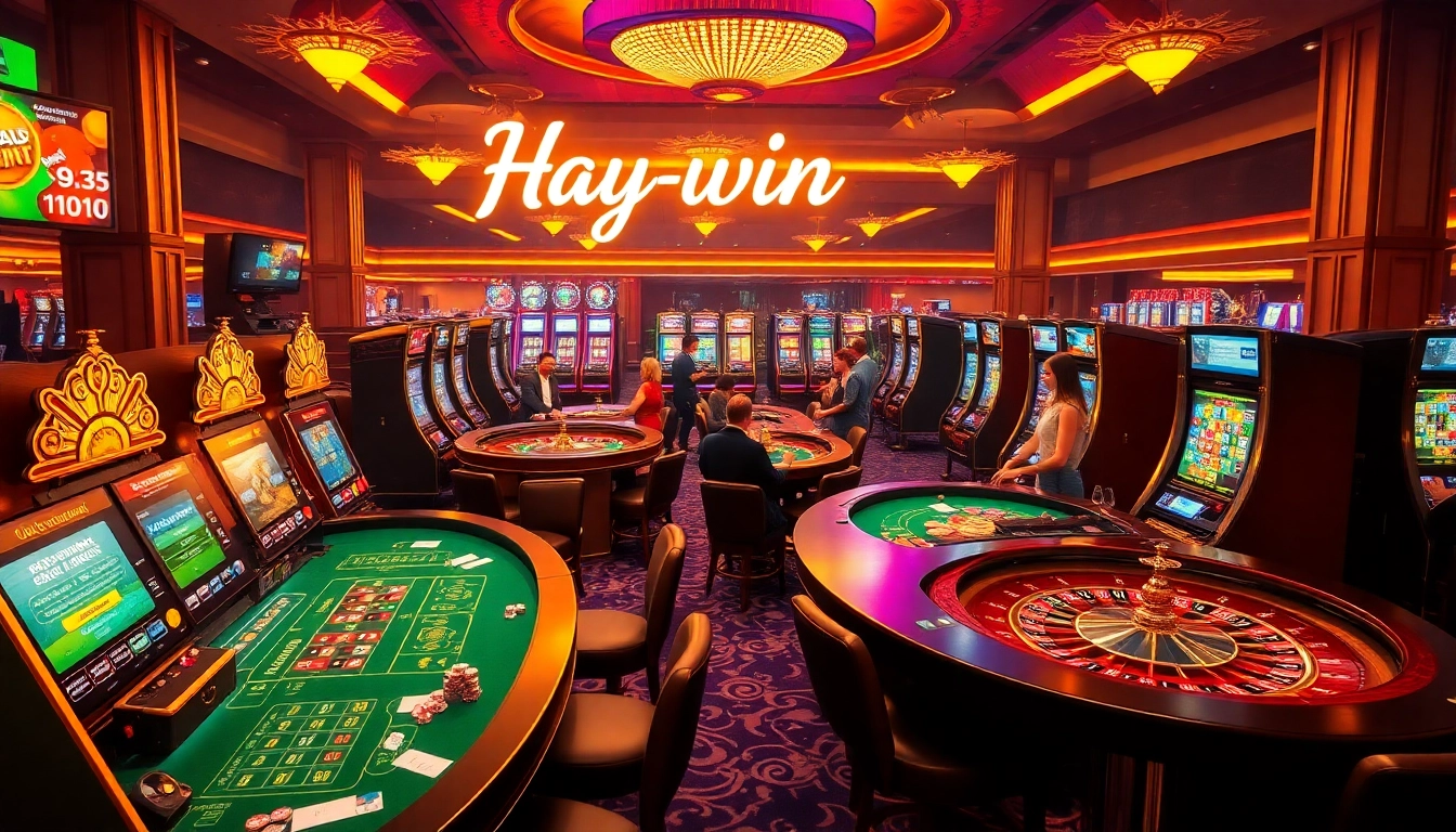 Experience the thrill of winning at Hay win casino tables and vibrant slot machines.