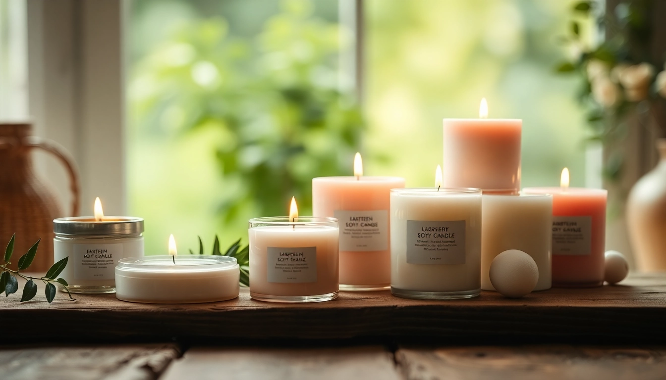 Mirisne svece na drvenom stolu stvaraju opuštajuću atmosferu.