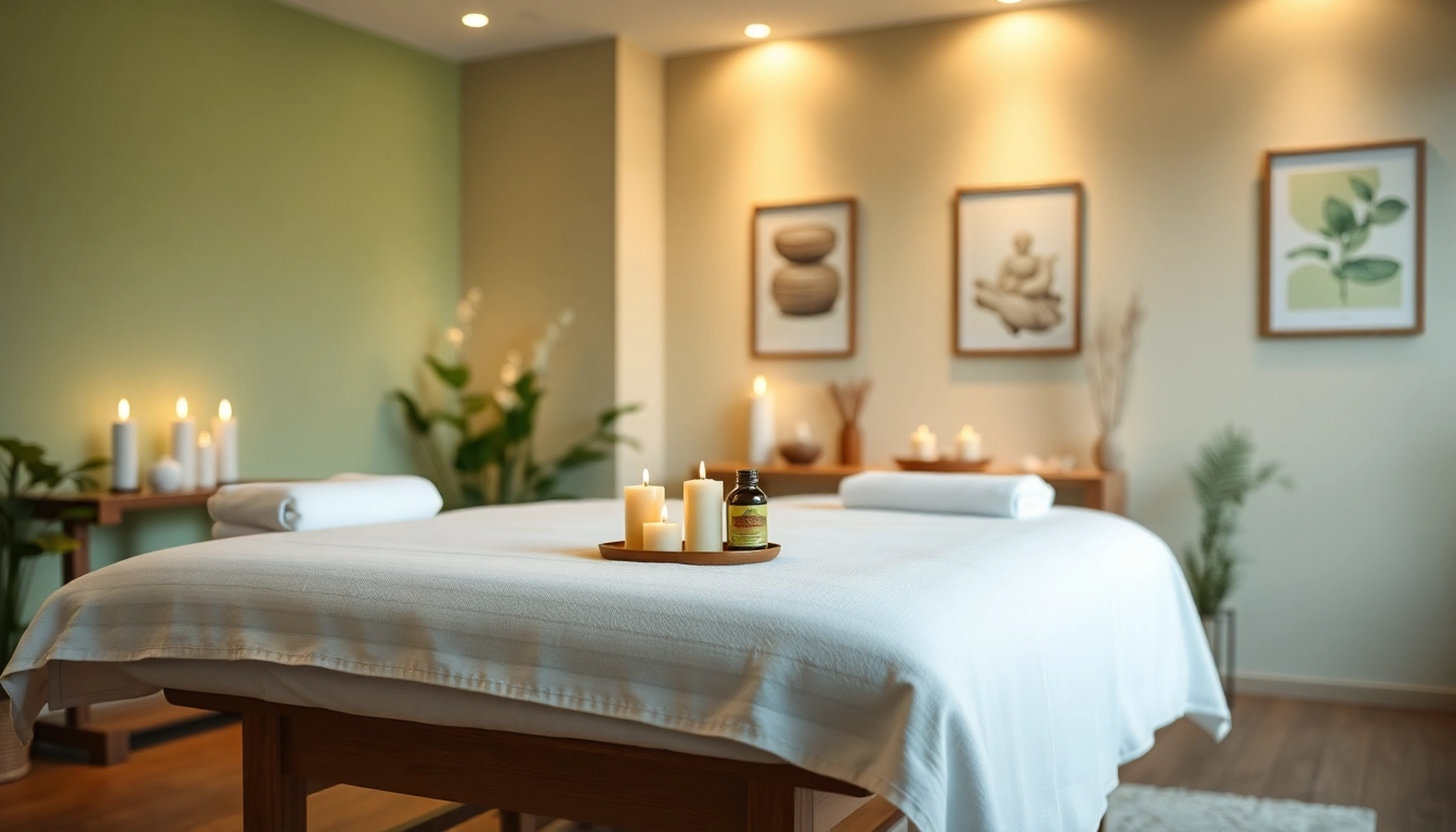 촛불과 부드러운 조명으로 아늑한 구미스웨디시 마사지룸의 평화로운 분위기.