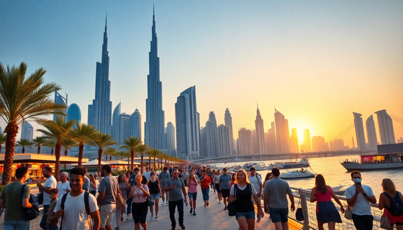 Experience the detailed landscape of Dubai in the Ultimate Dubai Guide's vibrant skyline scene.