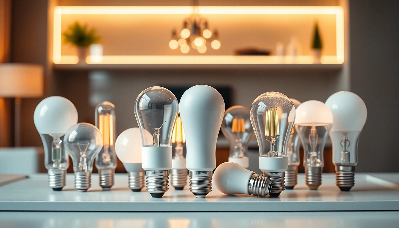 Explore a variety of a19 light bulbs showcasing unique designs and warm ambiance.